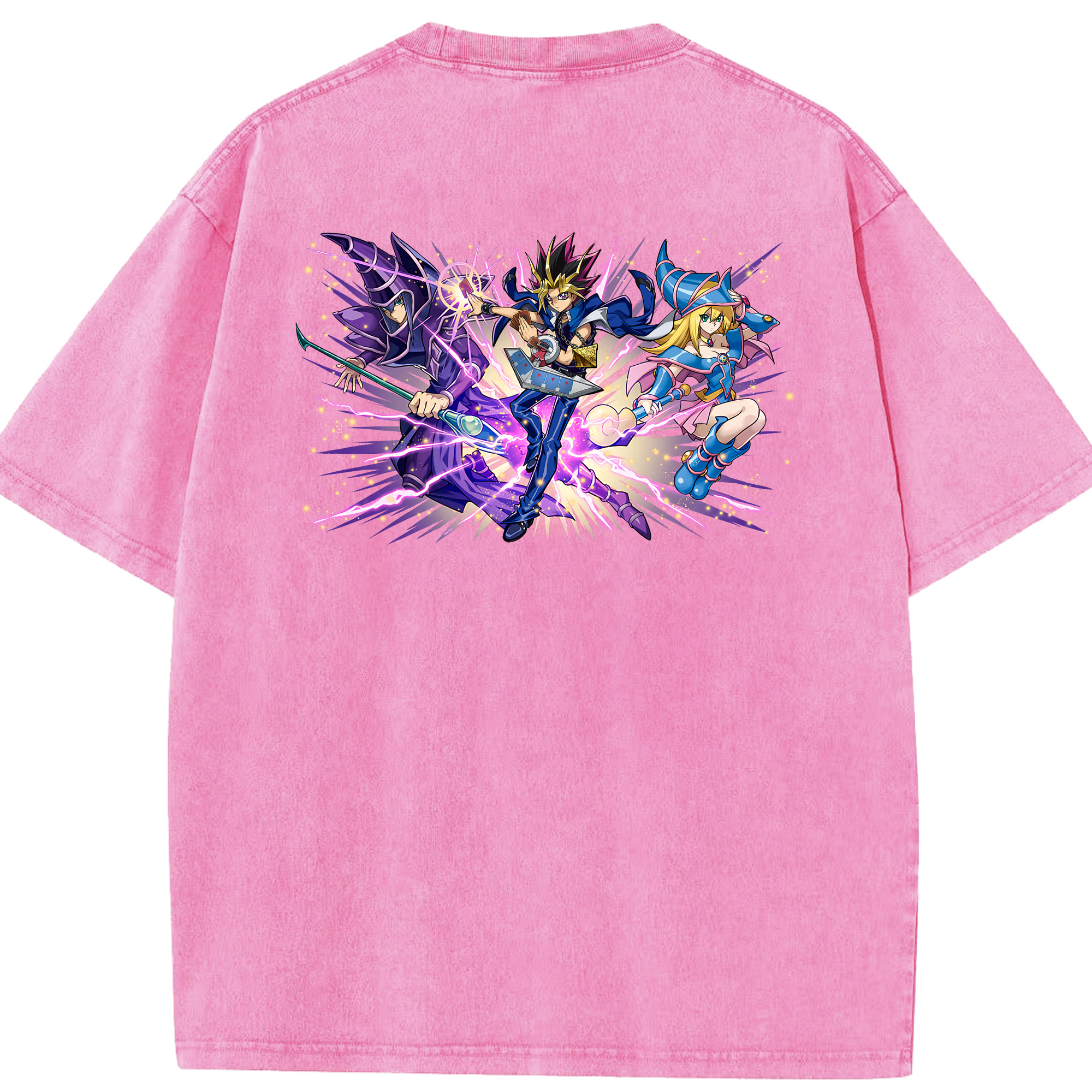 （画像用） 遊☆戯☆王 Yu-Gi-Oh! 綿100% ヴィンテージ風 半袖Tシャツ（背面プリント）